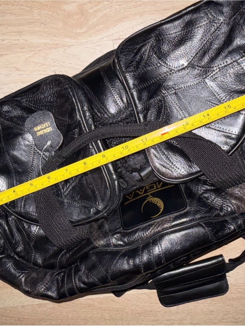 Black Genuine Leather Men’s Duffel Bag - Unbranded